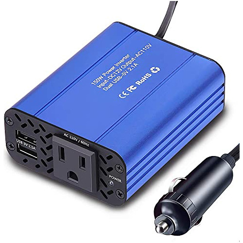 Inversor De Corriente Coche De 150w, De Cc 12v Ca 110v,...