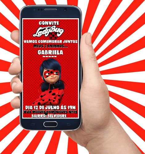 Imagem 1 de 3 de Convite Virtual Para Aniversário Miraculous \ Ladybug - Md2