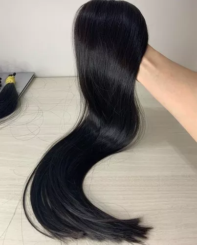 Cabelo Brasileiro Do Sul Preto Natural Liso - Mona Moça Cabelos