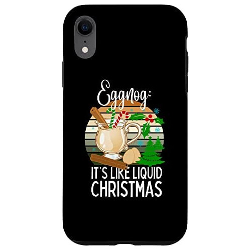 Funda iPhone XR  Funny Christmas Eggnog Lovers Drinking...