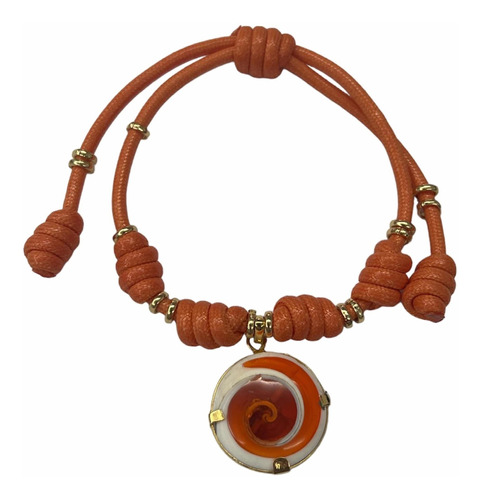 Brazalete Ajustable De Nudos Brazalete Pulsera Naranja