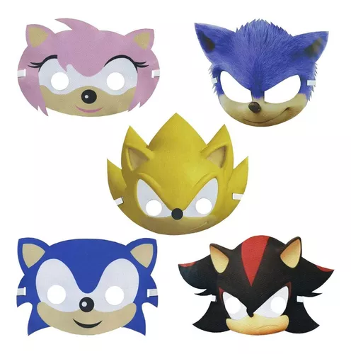 Fantasia Sonic Infantil Longa Com Máscara