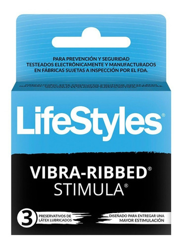 Preservativos Lifestyles Condones Vibra-ribbed 3 Unidades