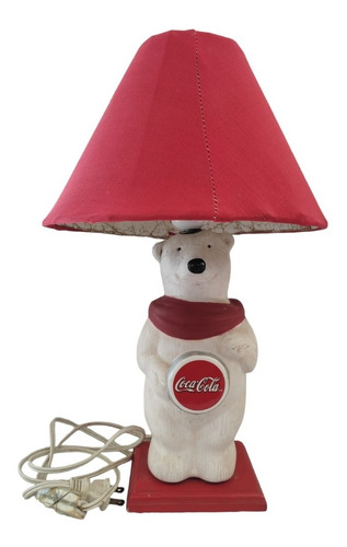 Imagen 1 de 8 de Lampara Oso Coca Cola Yeso Y Madera Vintage 01