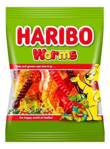 Gomitas Haribo Gusanos Worms Sabor A Frutas Pack 20 X 80grs