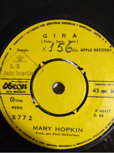 Vinilo Single De Mary Hopkin En Aquellos Dias(ac125