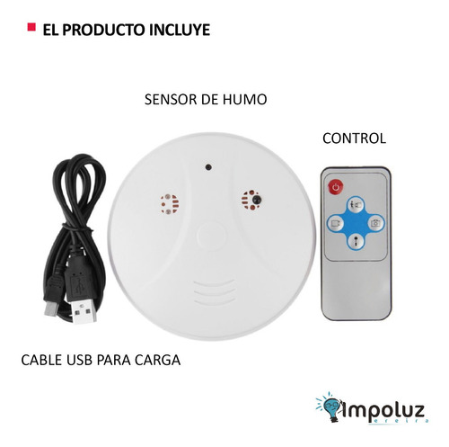 Mini Camara Espia Detector Humo Sensor Movimiento / Impoluz