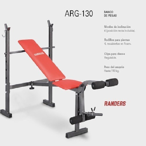 Imagen 3 de 7 de Banco De Pesas De Pecho Y Piernas Arg 130 Mundo Gym