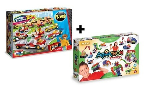 Imagen 5 de 8 de Rasti Set Armatron + Mix Auto Y Camión 350 Piezas C