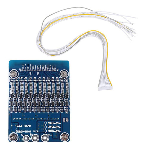 Protección De Batería 13s 48v 20a Li-ion Cell 18650 Bms Pcb