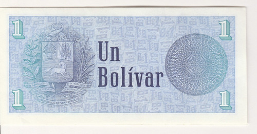 Imagen 2 de 2 de Billete Venezuela 1 Bolívar Octubre 5 1989 B8 Unc