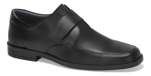 Zapato Escolar Ferrato Piel Ajuste Velcro Niños Negro