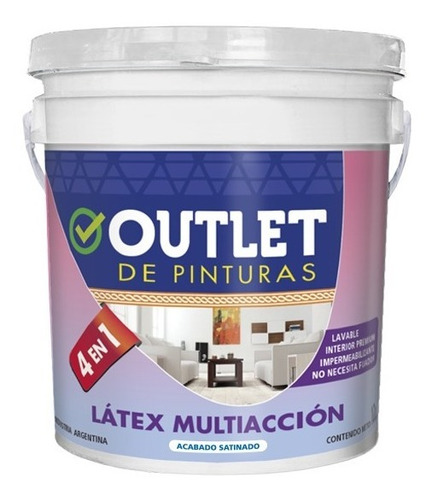 Pintura Latex Satinado Lavable Premium Int Ext X 10 Lts