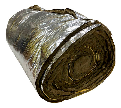 Lã De Rocha Aluminizada Para Isolamento 1200x16000 32mm