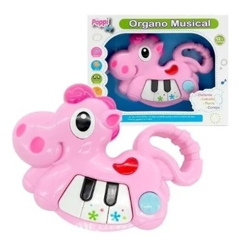 Mini Órgano Musical Didáctico Animales Sonido Luz Bebe Poppi