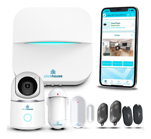 Kit Alarma Evo Con Cámara Seguridad Wifi Inalámbrica Casa