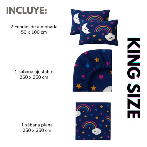 Juego De Sábanas Polar Térmica Duvló Ideal Para El Frio Azul King
