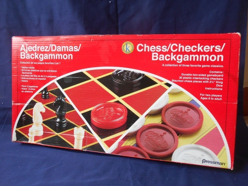 Juego De Mesa Marca Kreisel 3en1 Ajedrez- Damas - Backgammon