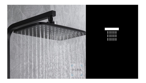 Barral/columna De Ducha/baño En Negro Mate Con Botones Acra