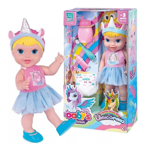 Boneca Baby's Unicórnio Alive Faz Xixi Escova O Dentinho