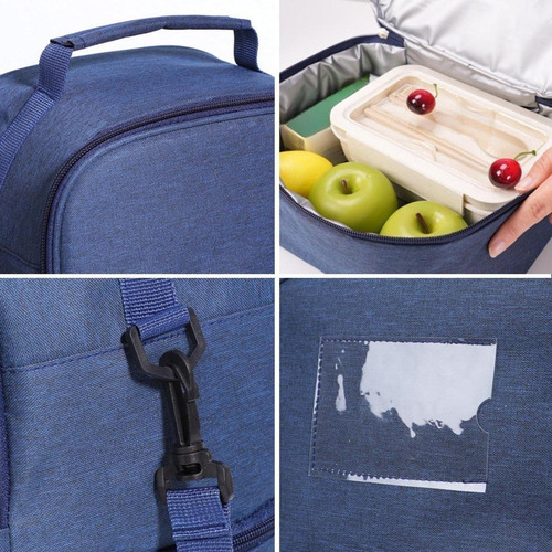 D Bolsa De Almuerzo Aislada De Dos Pisos, Con Correa De