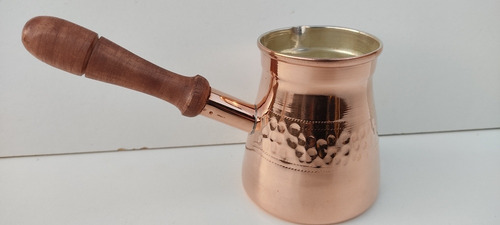 Imagen 5 de 5 de Cafetera Turca De Cobre + Taza Y Platillo Artesanía Chilena