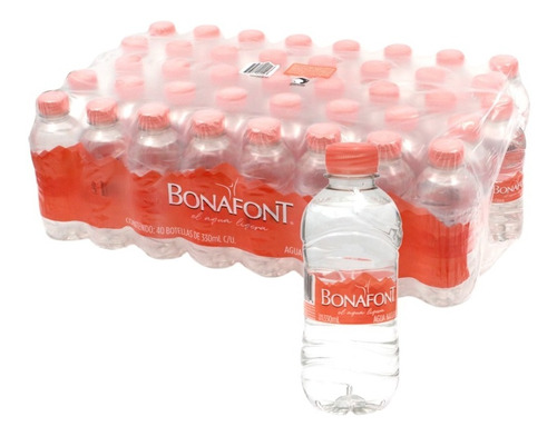 40 Pack Botellas Mini Agua Natural Purificada Bonafont 330 M