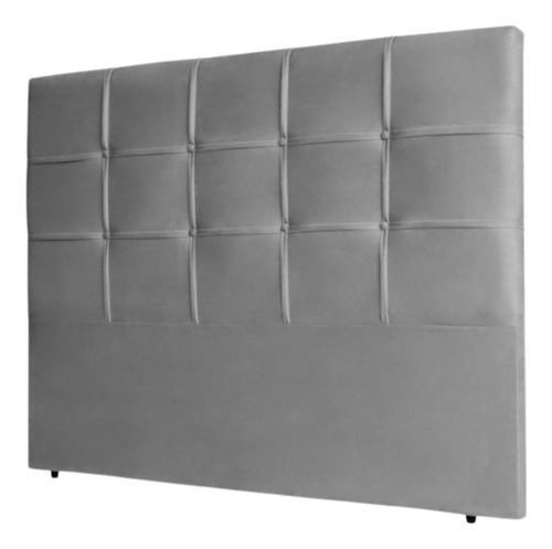 Cabeceira Estofada Cama Box Solteiro 90 Cm Luisa Suede Cinza