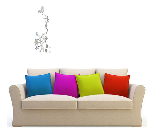 Pegatina De Pared Con Espejo 3d Con Forma De Flor De Ratán,