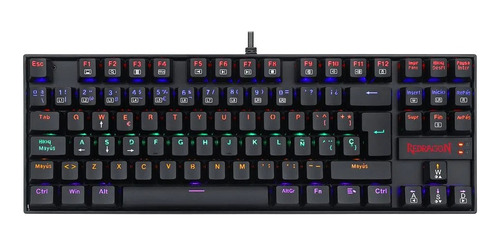 N Teclado Redragon Kumara K552-kr Rainbow Switch Red Black