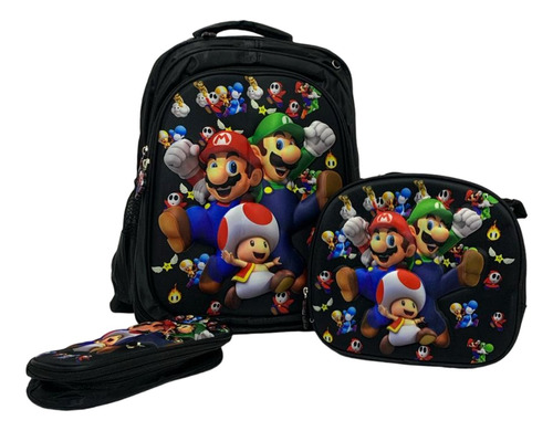 Kit Morral-bolso Mario Fontanero + Lonchera + Cartuchera