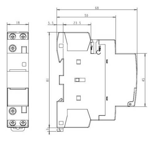 Contactor Modular 220v 25a 2no
