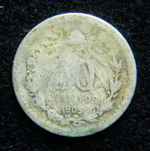 Moneda 10 Centavos 1905 Resplandor Plata Ley .800 Bonita