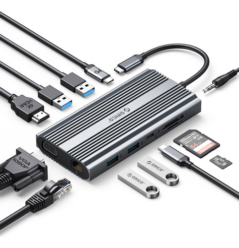 Orico - Adaptador Usb C A Hdmi, Hub Usb C 12 En 1 Con 4k Hdm