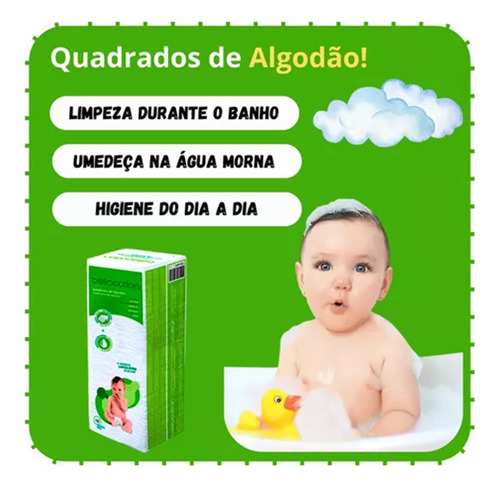 Algodão Quadrado 1200 Un Hidrófilo Sem Perfume Bellacotton