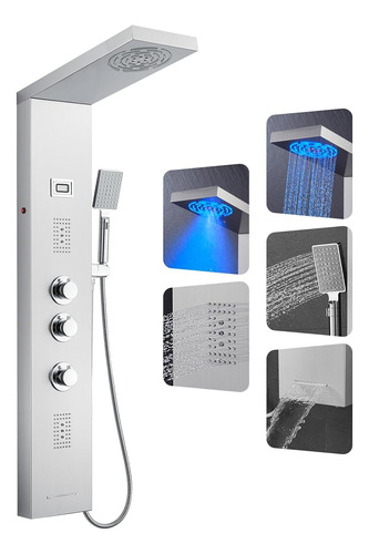 Sistema Torre Panel Ducha Led 2 Modos Pantalla Temperatura