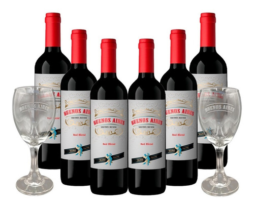 Vino Buenos Aires Red Blend 750 Ml X 6 Unid