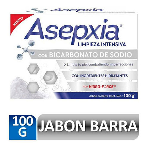 Asepxia Jabon En Barra Con  Bicarbonato De Sodio 100 Gr