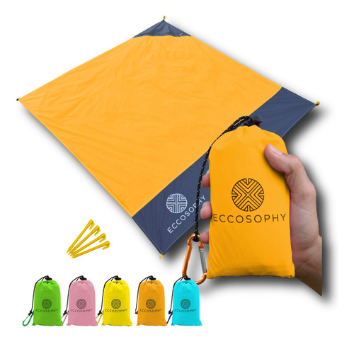 Eccosophy Manta De Playa A Prueba De Arena, 100% Impermeable