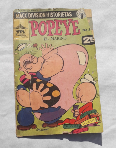 Historieta Comic * Popeye El Marino * Nº 11 Macc Deteriorada