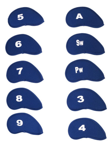 2 X 10 Piezas De Cubiertas Para Palos Para Golf Cabeza Azul