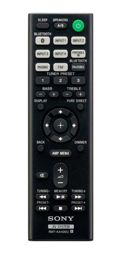 Receptor Sony - 2.0 Canales Estéreo Con Bluetooth - Negro Negro