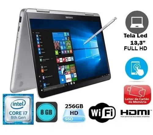 Notebook Samsung Touch Intel Core I7 8 Ger 8gb 256gb Ssd