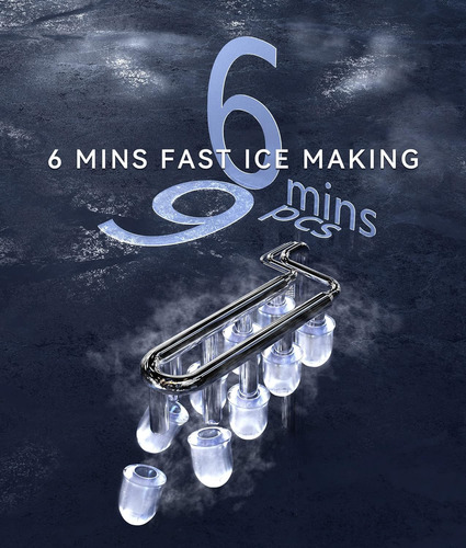 Maquina De Hielo Ecozy Ice Maker 9 Cubos 6 Minutos Negra Aut