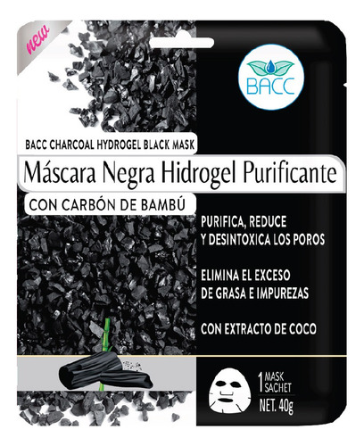 Mascarilla Hidrogel Purificante Carbón Bambú Purifica Poros