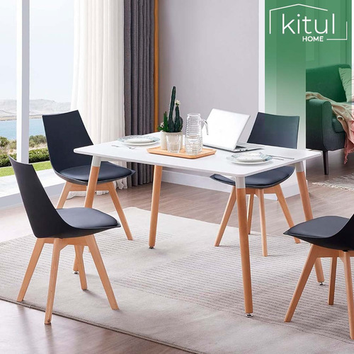Mesa Eames Rectangular Madera Minimalista Moderna Multiusos Color Marrón claro