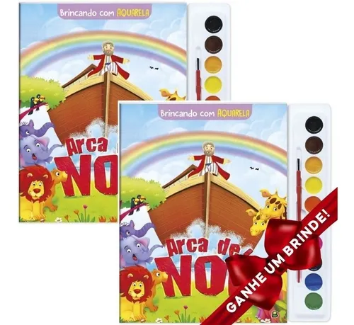 comprar Combo 2 Brincando Com Aquarela Arca De Noé Frete Grátis