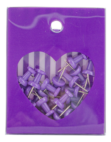 Set 30 Pins Para Cartelera Violeta - Mosca