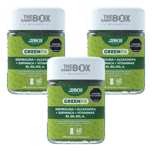 The Gummy Box Wellness Green Fit Espirulina 180 G X 3 Uds