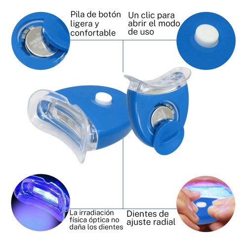 Kit De Blanquear Dientes Lampara Led Gel Dental 7 En 1